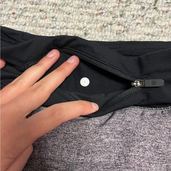 Lululemon shorts. Size 6. Lined. Grey black. Athletic. Running. Gym. Lined - Picture 5 of 7